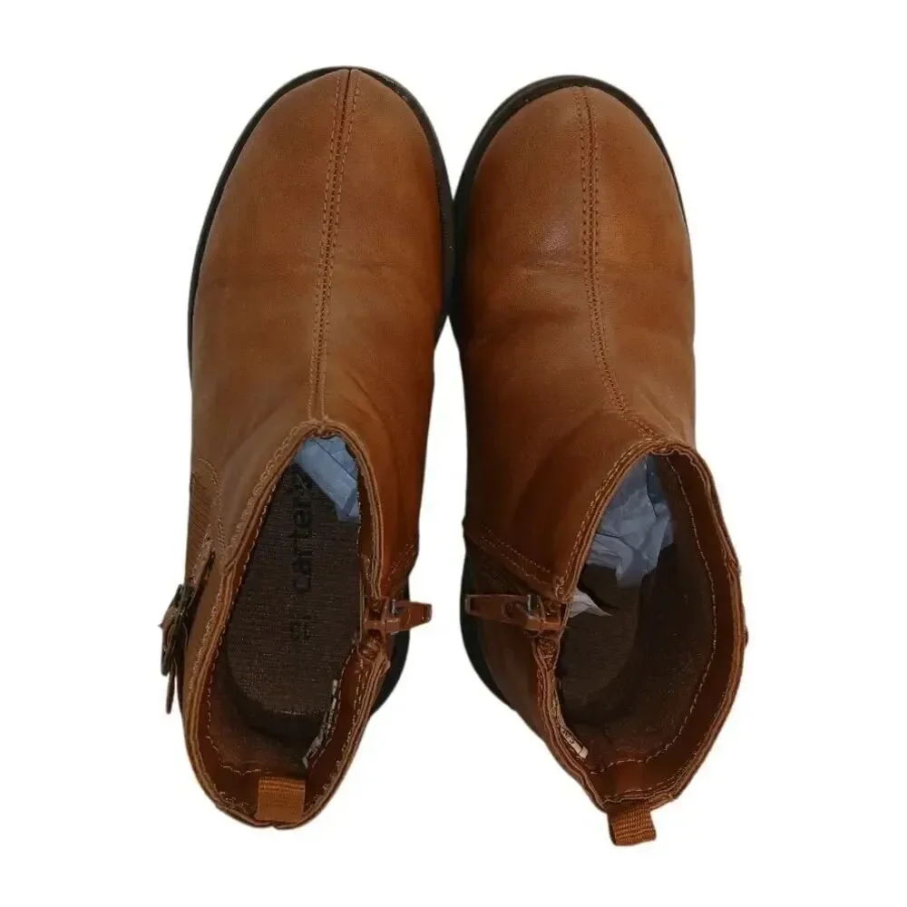 Carter's Toddler Girls Brown Ankle Boots with Heart Buckle - Size 13M